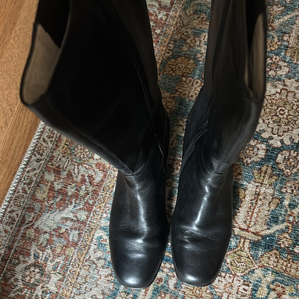 Black Leather Women's Boots - Picture 4 of 5